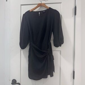 Vici Black tie across long sleeve dresss size medium mini dress